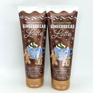 LOT OF 2 Bath & Body Works Gingerbread Latte Body Cream 2 Pack Holiday 8oz NEW
